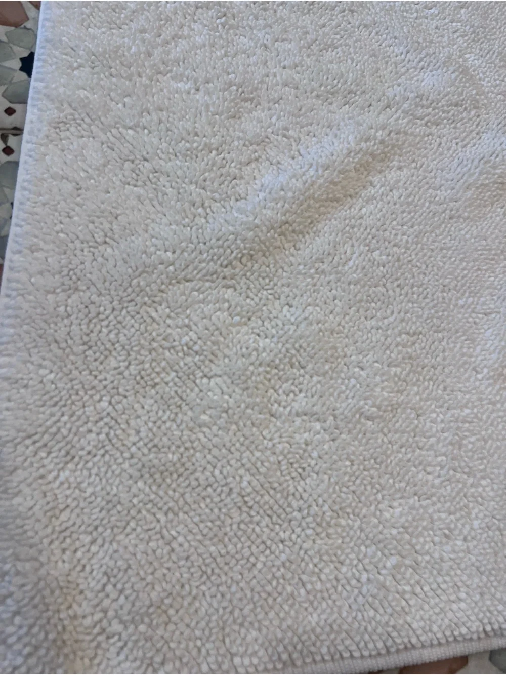Restoration Hardware TURKISH COTTON LOOP BATH RUG White